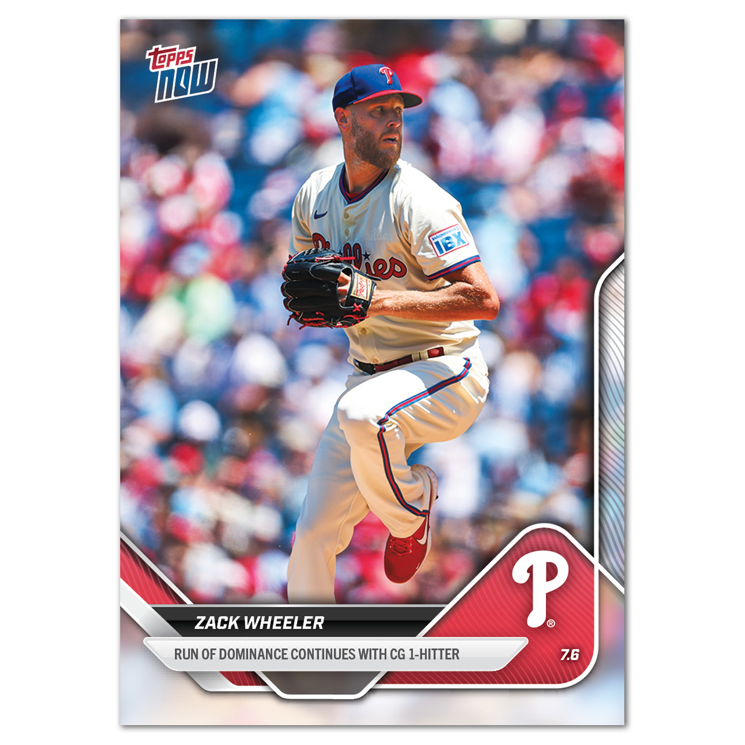 Zack Wheeler - 2025 MLB Topps NOW - Card 392 - PR: 1157