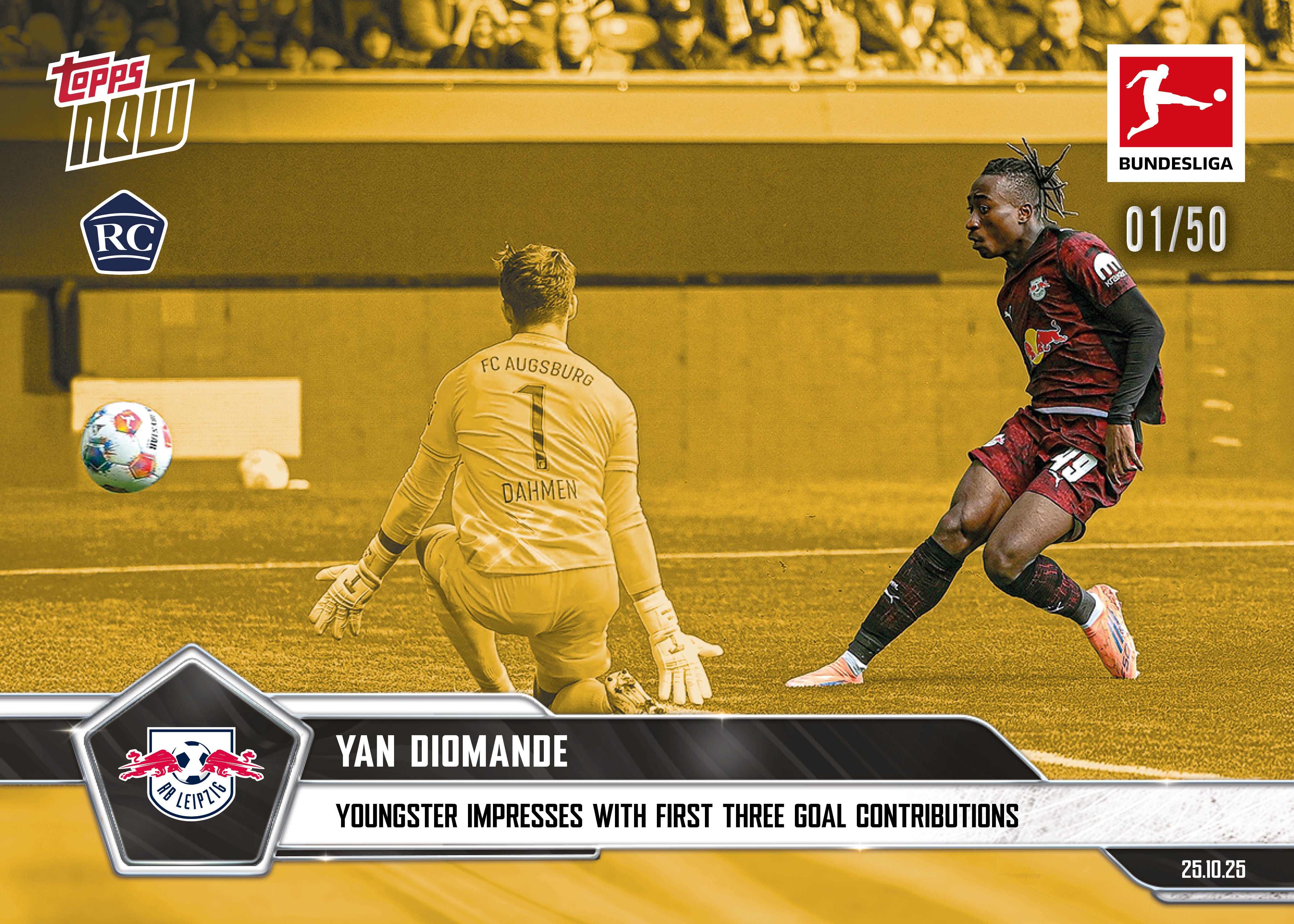 Yan Diomande - 2025-26 Bundesliga Topps NOW - Card 49 - PR: 783 - Image 6