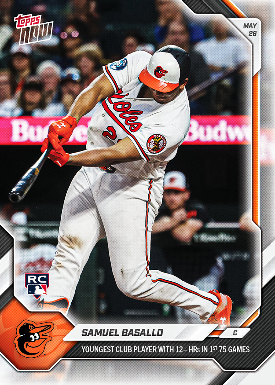 Samuel Basallo - 2026 MLB Topps NOW - Card 249 - PR: 885