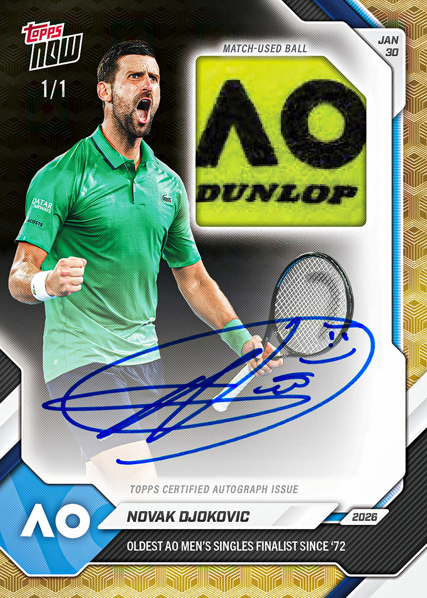 Novak Djokovic - 2026 Topps NOW Tennis - Card 9 - PR: 5121 - Image 2