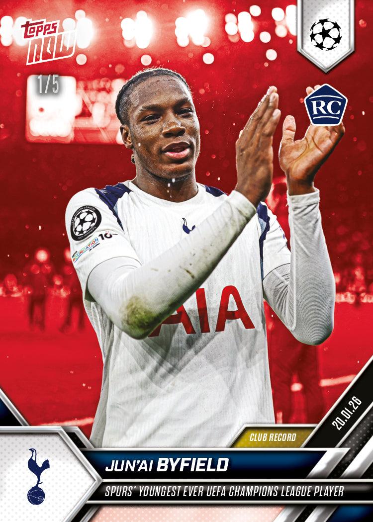 Jun'ai Byfield - 2025-26 UCL Topps NOW - Card 75 - PR: 924 - Image 3