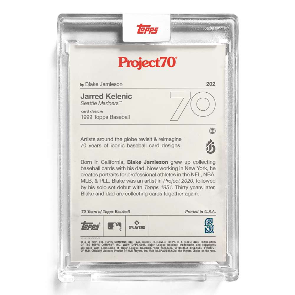 Topps Project70 Card 202 - 1999 Jarred Kelenic by Blake Jamieson - Print Run: 5618 - Image 4