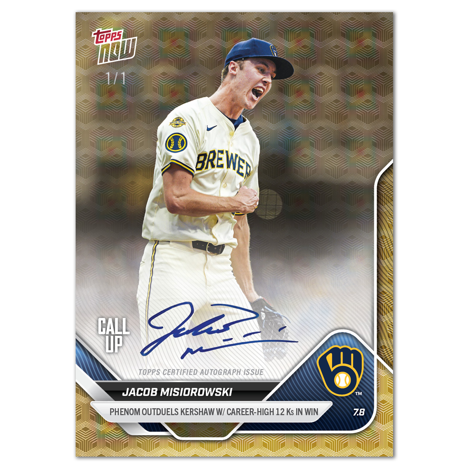 Jacob Misiorowski - 2025 MLB Topps NOW - Card 402 - LOOK FOR AUTOS - PR: 7823 - Image 2
