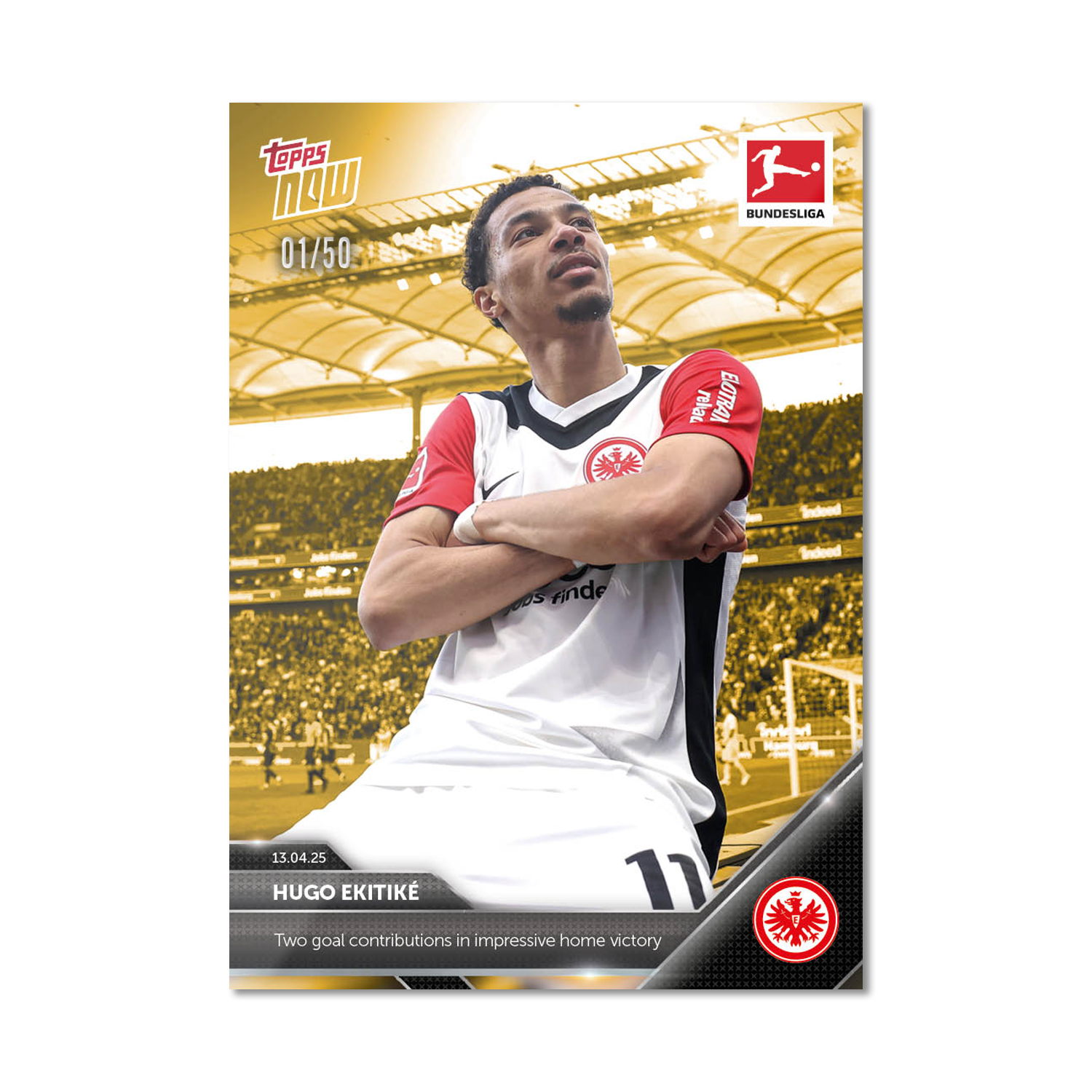 Hugo Ekitiké - 2024-25 Bundesliga Topps NOW Card 166 - PR: 40 - Image 7