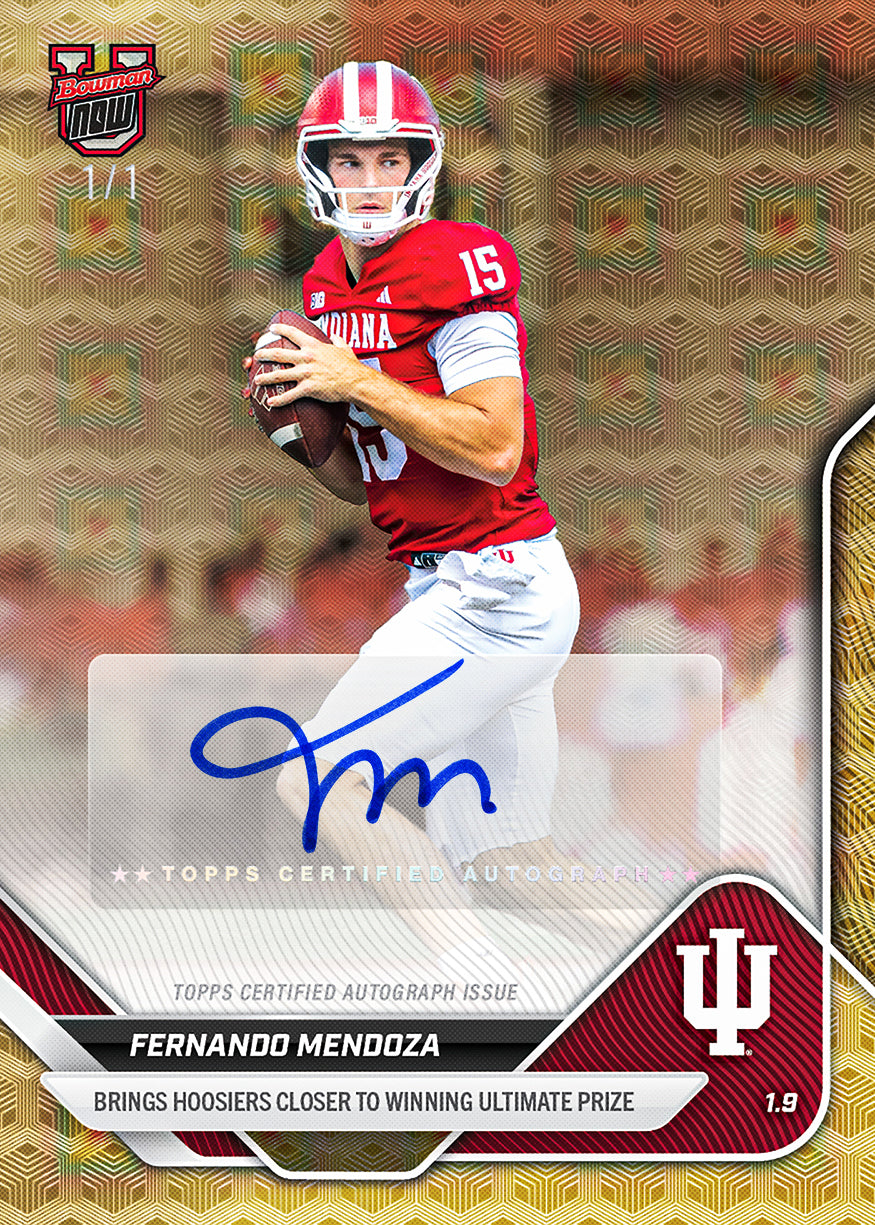 Fernando Mendoza - 2025-26 Bowman U NOW Football - Card 66 - PR: 7654 - Image 2