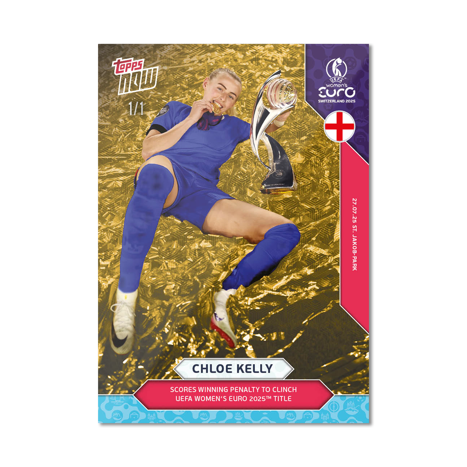 Chloe Kelly - UEFA Women’s EURO 2025™ Topps NOW - Card 28 - LOOK FOR AUTO-RELICS - PR: 1484 - Image 4