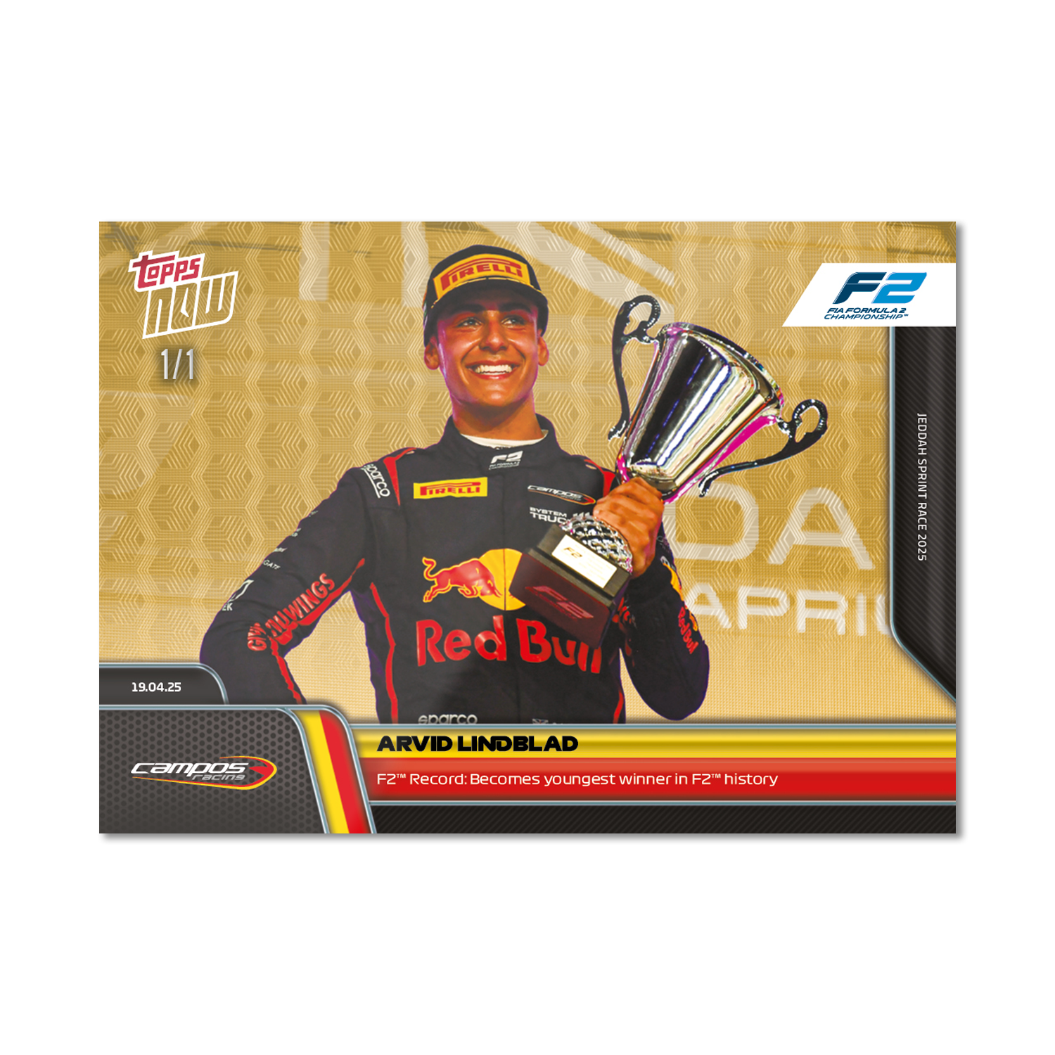 Arvid Lindblad - 2025 Formula 1 Topps NOW - Card 32 - PR: 1075 - Image 2
