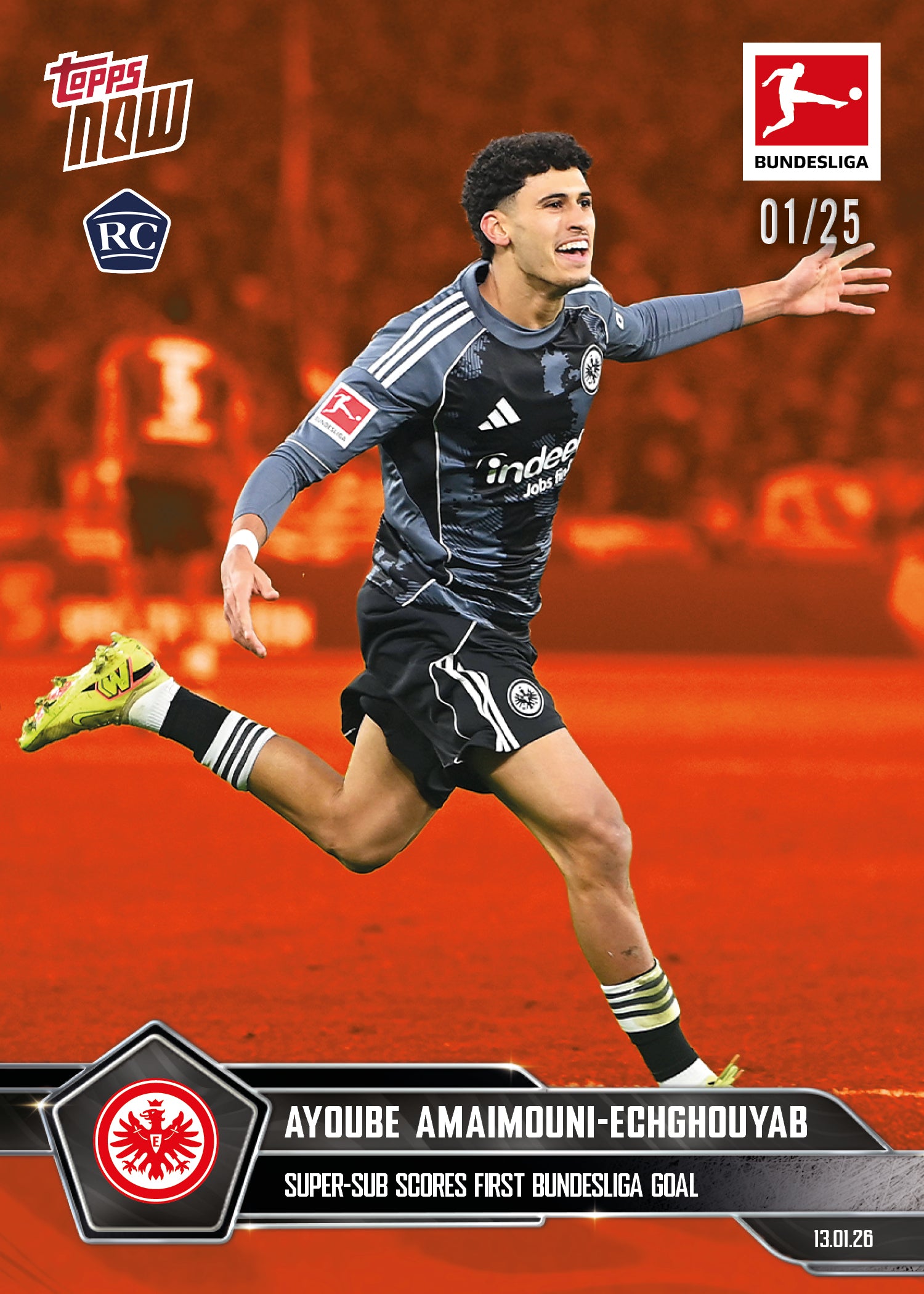 Ayoube Amaimouni-Echghouyab - 2025-26 Bundesliga Topps NOW - Card 95 - PR: 605 - Image 5