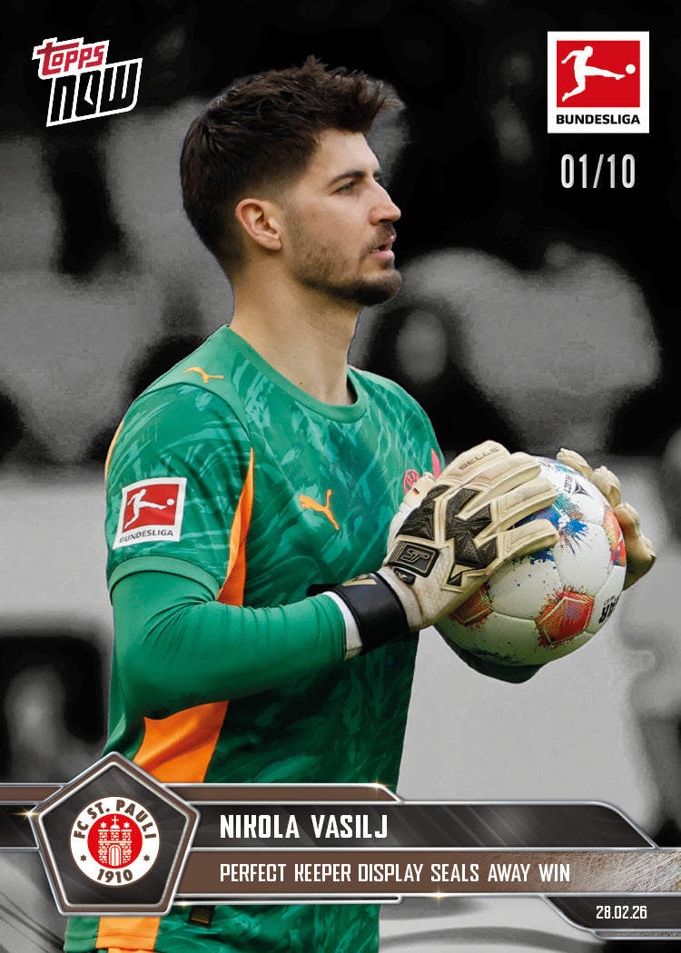 Nikola Vasilj - 2025-26 Bundesliga Topps NOW - Card 134 - PR: 371 - Image 4