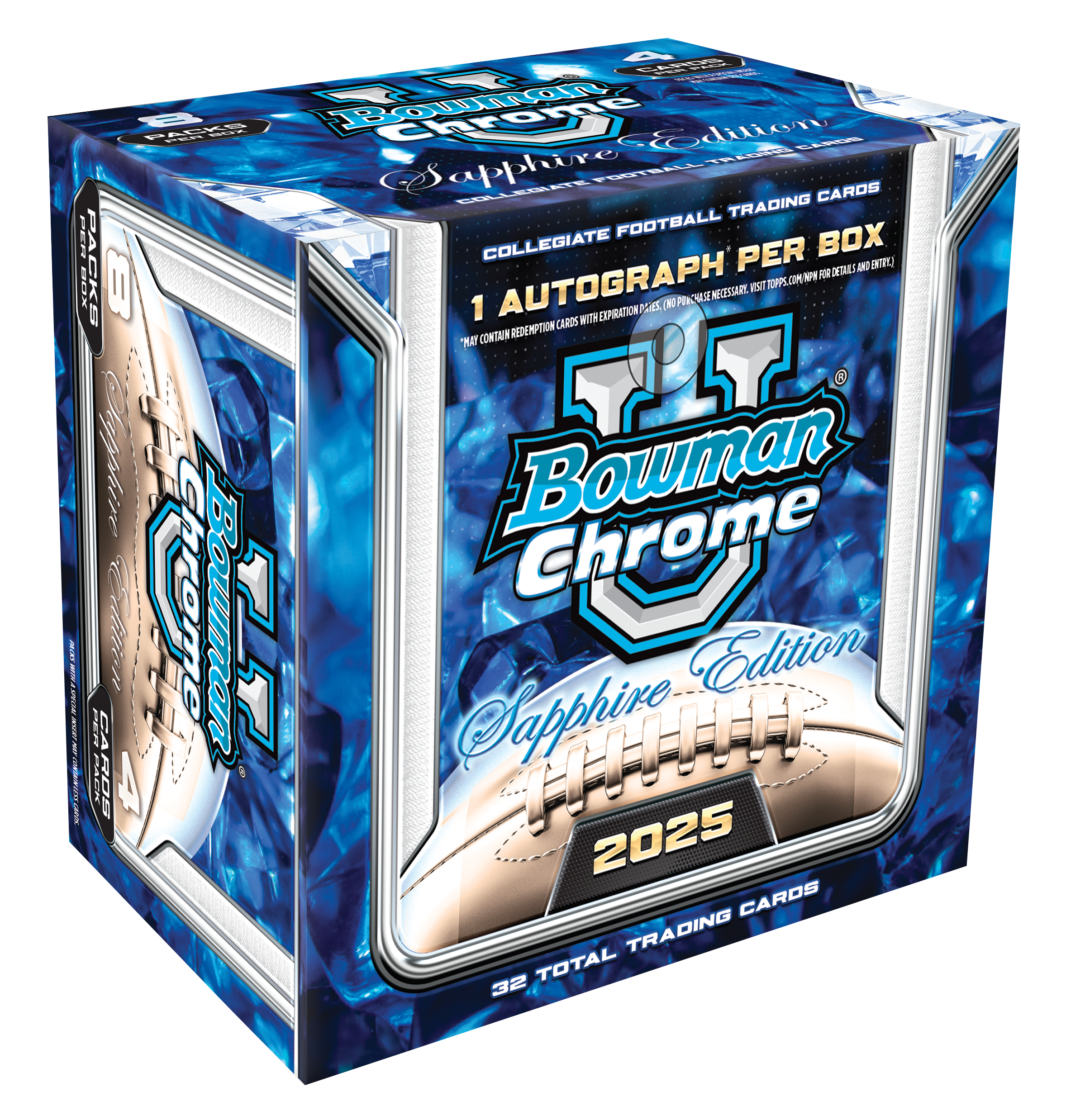2025 Bowman University Chrome Football Sapphire Edition - Hobby Box