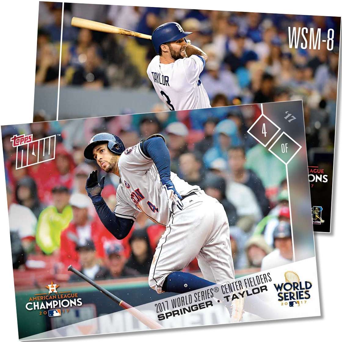 2017 World Series Center Fielders - George Springer / Chris Taylor MLB TOPPS NOW - Print Run: 497