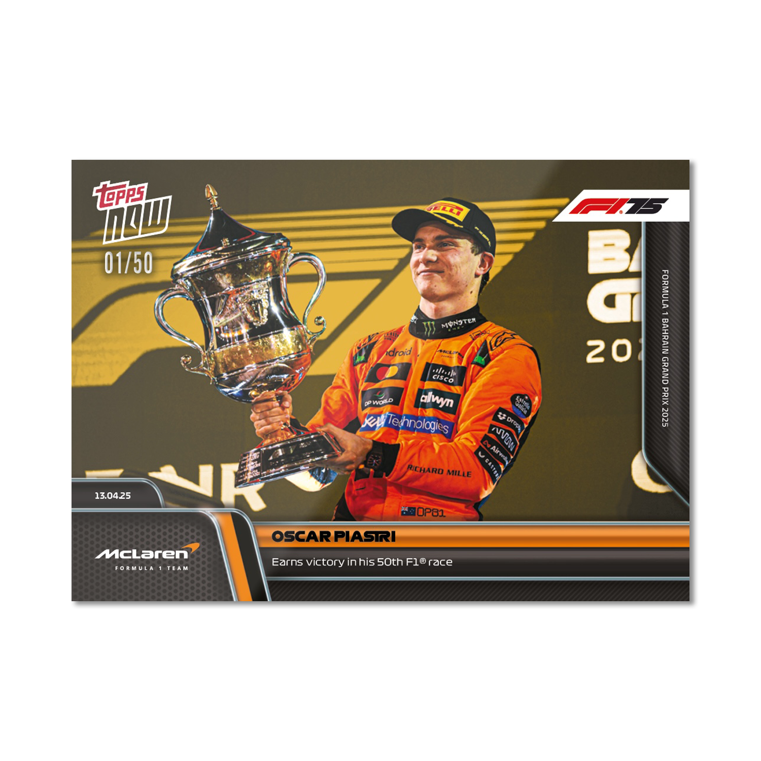 Oscar Piastri - 2025 Formula 1 Topps NOW Card 30 - PR: 2733 - Image 7