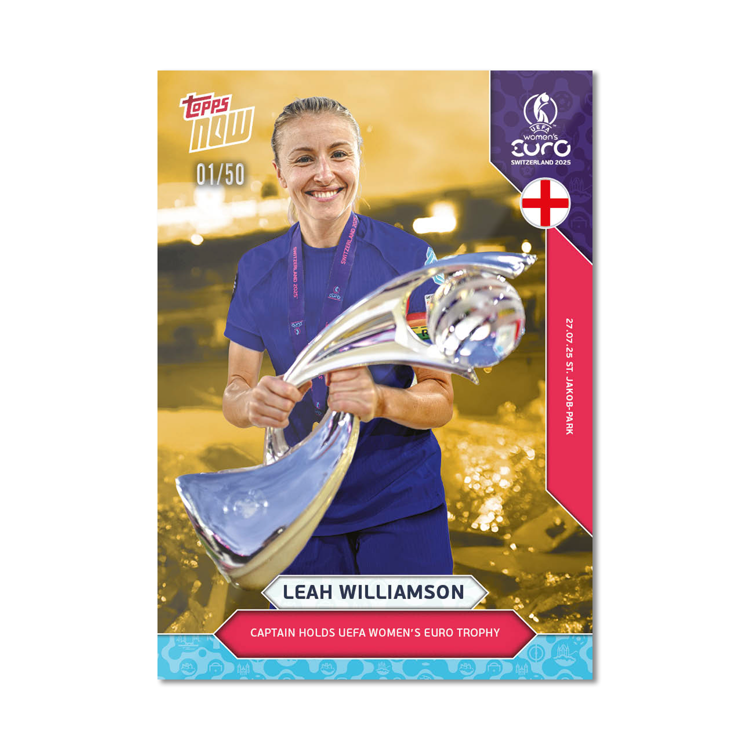 Leah Williamson - UEFA Women’s EURO 2025™ Topps NOW - Card 27 - LOOK FOR AUTO - PR: 915 - Image 7