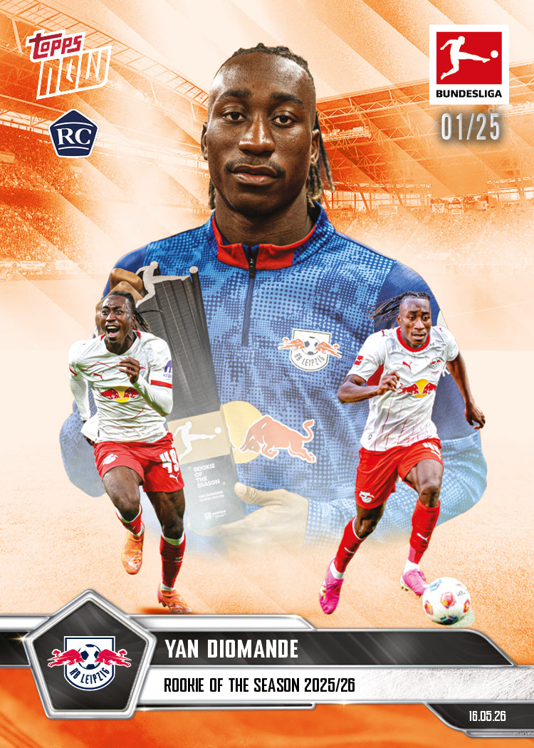 Yan Diomande - 2025-26 Bundesliga Topps NOW - Card 193 - PR: 3346 - Image 5