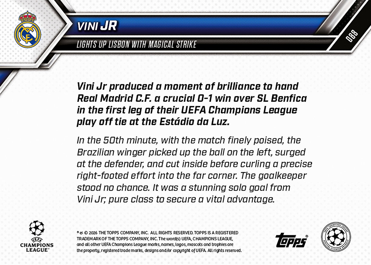 Vini Jr - 2025-26 UCL Topps NOW - Card 88 - PR: 816 - Image 7