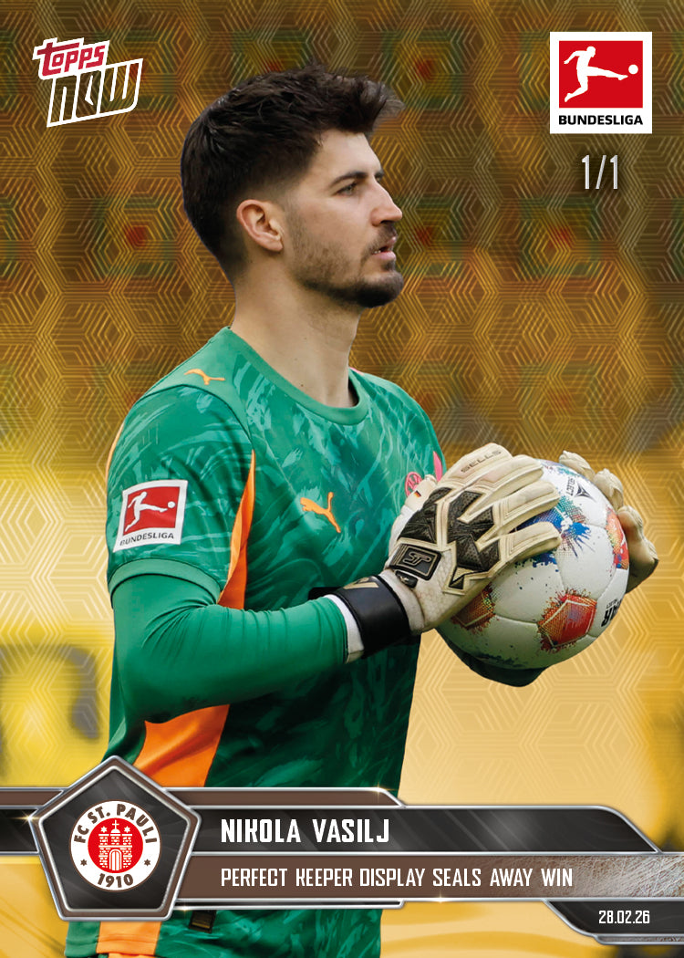 Nikola Vasilj - 2025-26 Bundesliga Topps NOW - Card 134 - PR: 371 - Image 2