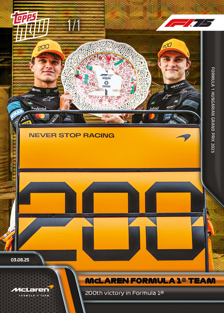 McLaren Formula 1 Team - 2025 Formula 1 Topps NOW - Card 54 - PR: 3428 - Image 2