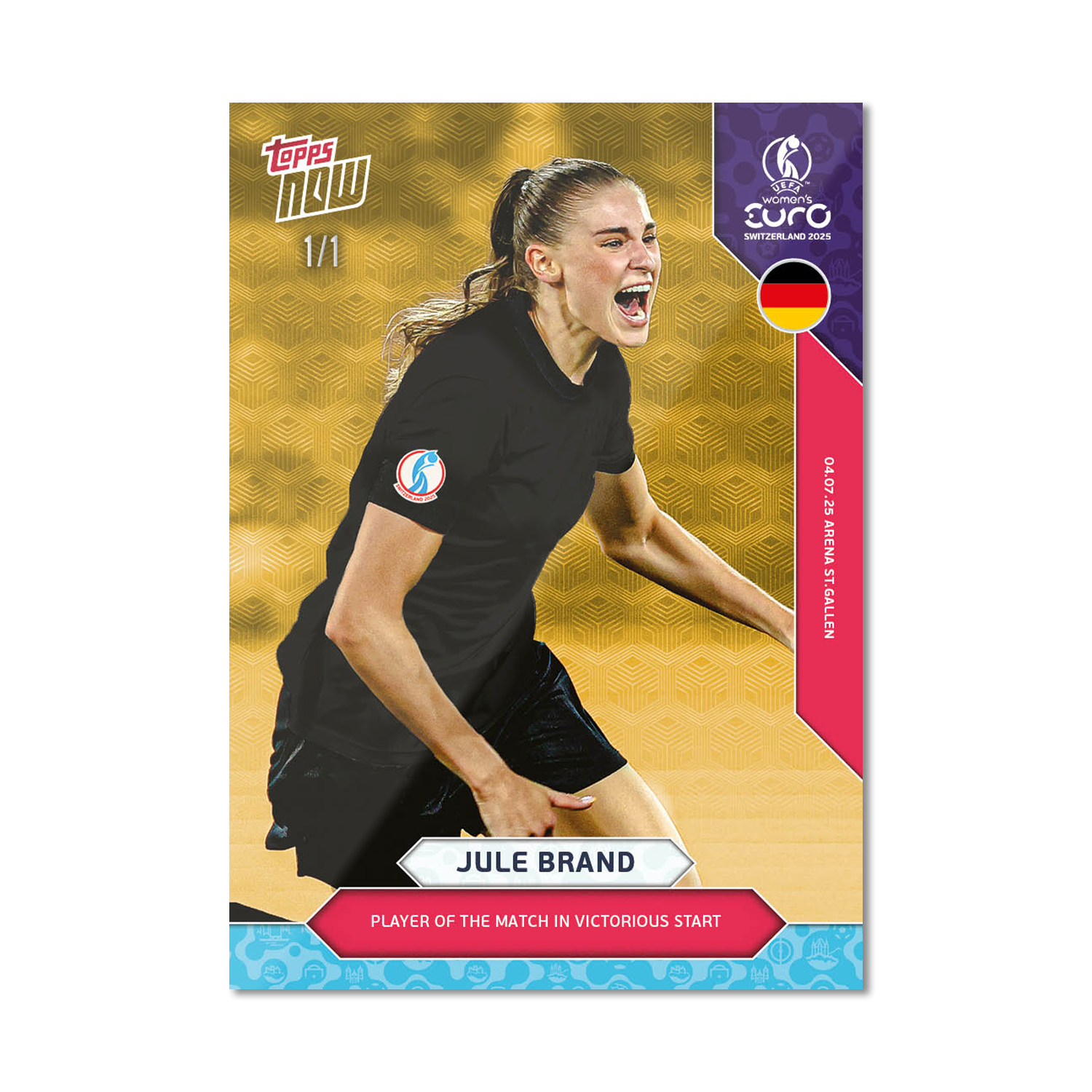 Jule Brand - UEFA Women’s EURO 2025™ Topps NOW - Card 5 - PR: 278 - Image 2