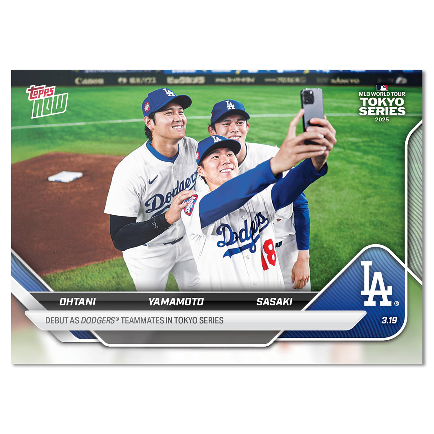 Shohei Ohtani / Yoshinobu Yamamoto / Roki Sasaki - 2025 MLB Topps NOW - Card 7 - LOOK FOR TRIPLE AUTO - PR: 99,226 - Image 3