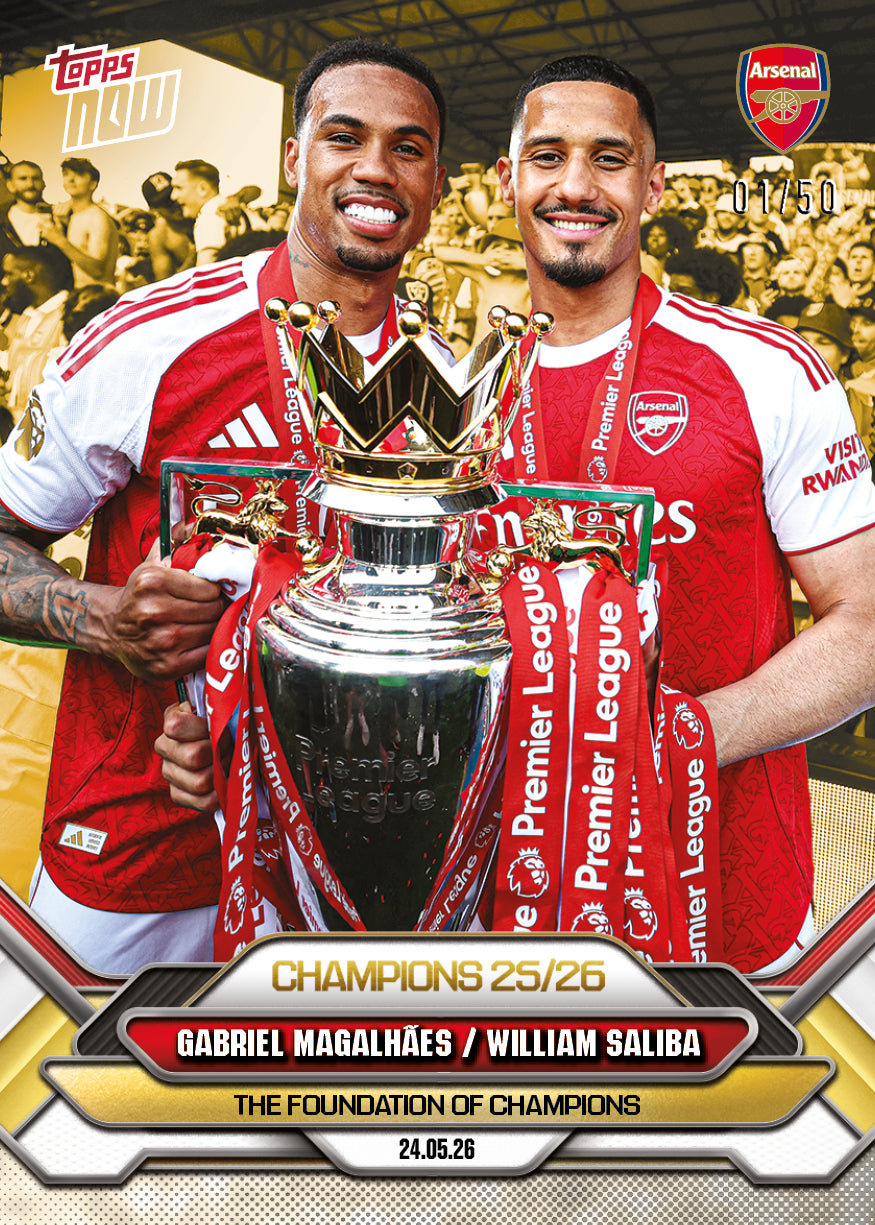 Gabriel Magalhães / William Saliba - 2025-26 Arsenal FC Topps NOW - Card 5 - PR: 5615 - Image 7