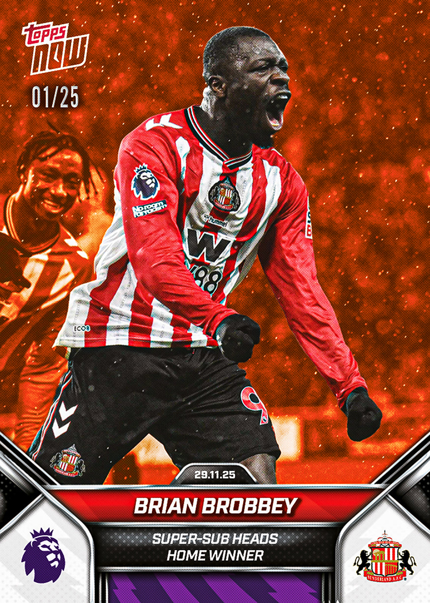 Brian Brobbey - 2025-26 Premier League Topps NOW - Card 65 - PR: 376 - Image 5