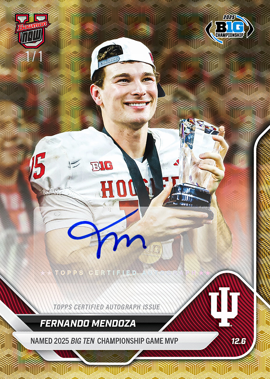 Fernando Mendoza - 2025-26 Bowman U NOW Football - Card 58 - PR: 4522 - Image 2