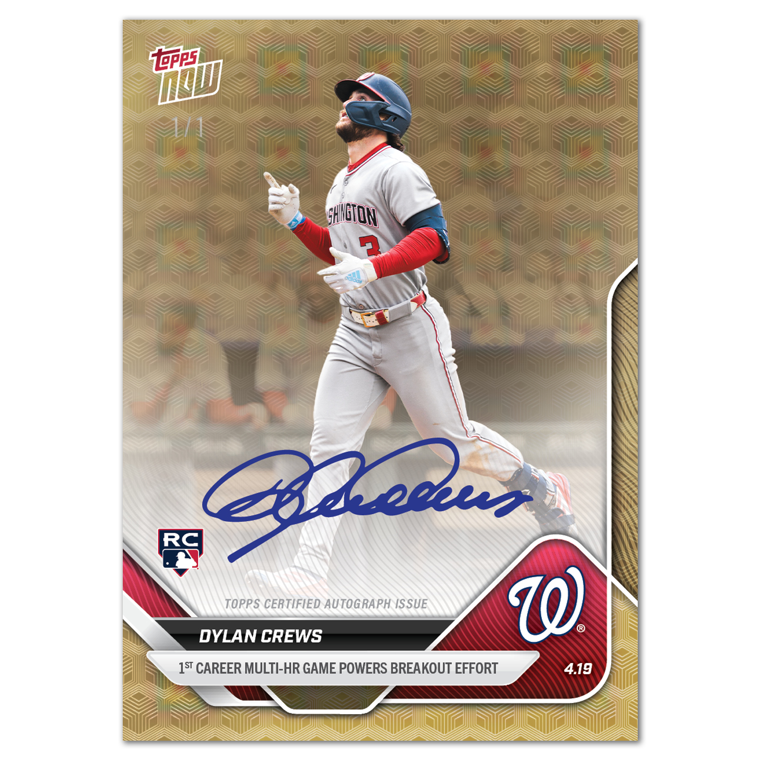 Dylan Crews - 2025 MLB Topps NOW - Card 87 - LOOK FOR AUTOS - PR: 3681 - Image 2
