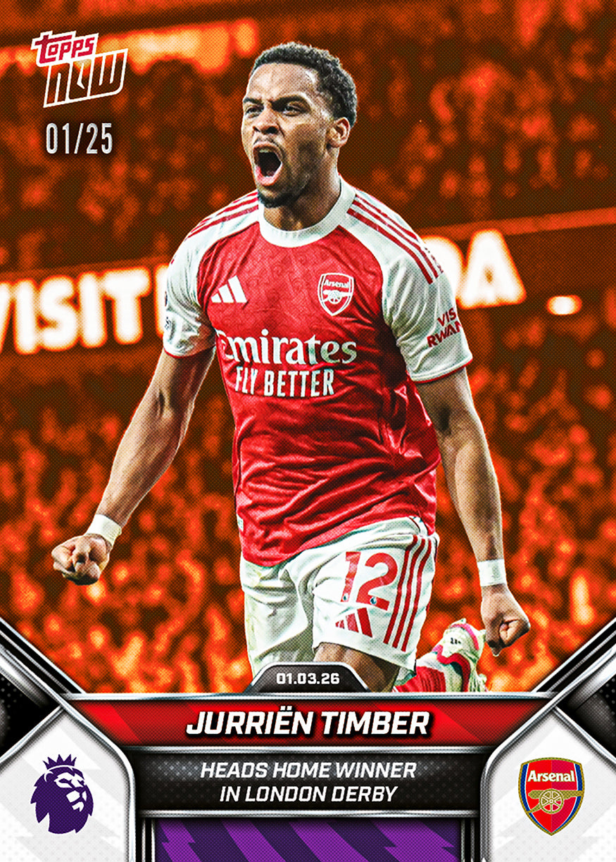 Jurriën Timber - 2025-26 Premier League Topps NOW - Card 149 - PR: 759 - Image 5