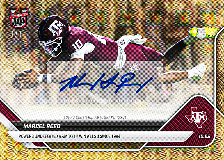 Marcel Reed - 2025-26 Bowman U NOW Football - Card 37 - PR: 1426 - Image 2