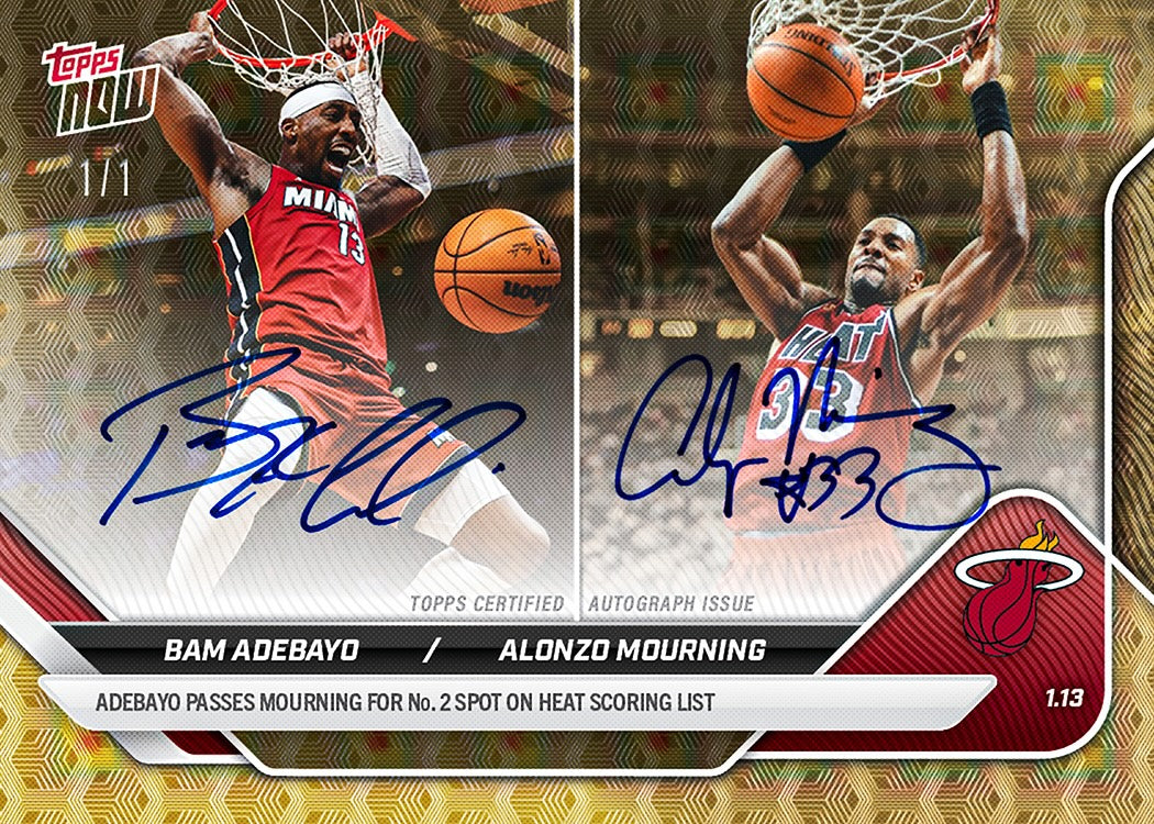 Bam Adebayo / Alonzo Mourning - 2025-26 NBA Topps NOW - Card 126 - PR: 1595 - Image 3