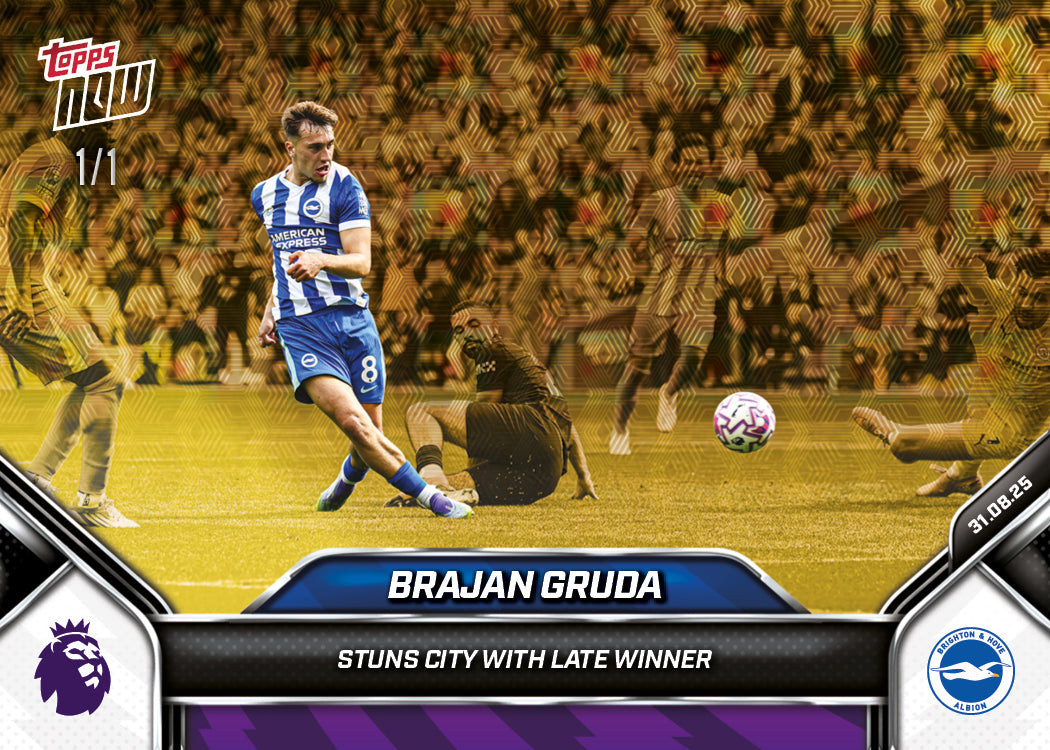 Brajan Gruda - 2025-26 Premier League Topps NOW - Card 14 - PR: 281 - Image 2
