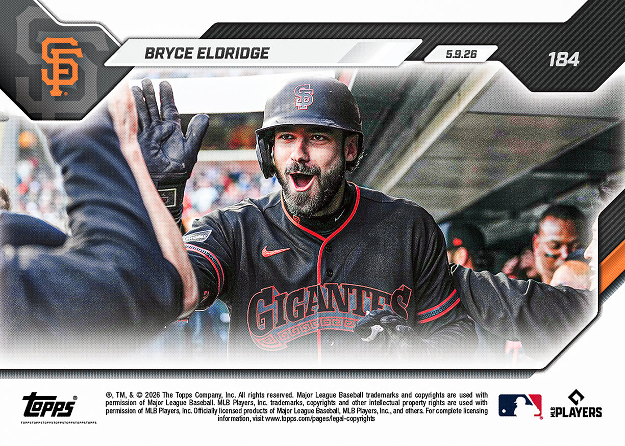 Bryce Eldridge - 2026 MLB Topps NOW - Card 184 - PR: 2707 - Image 2