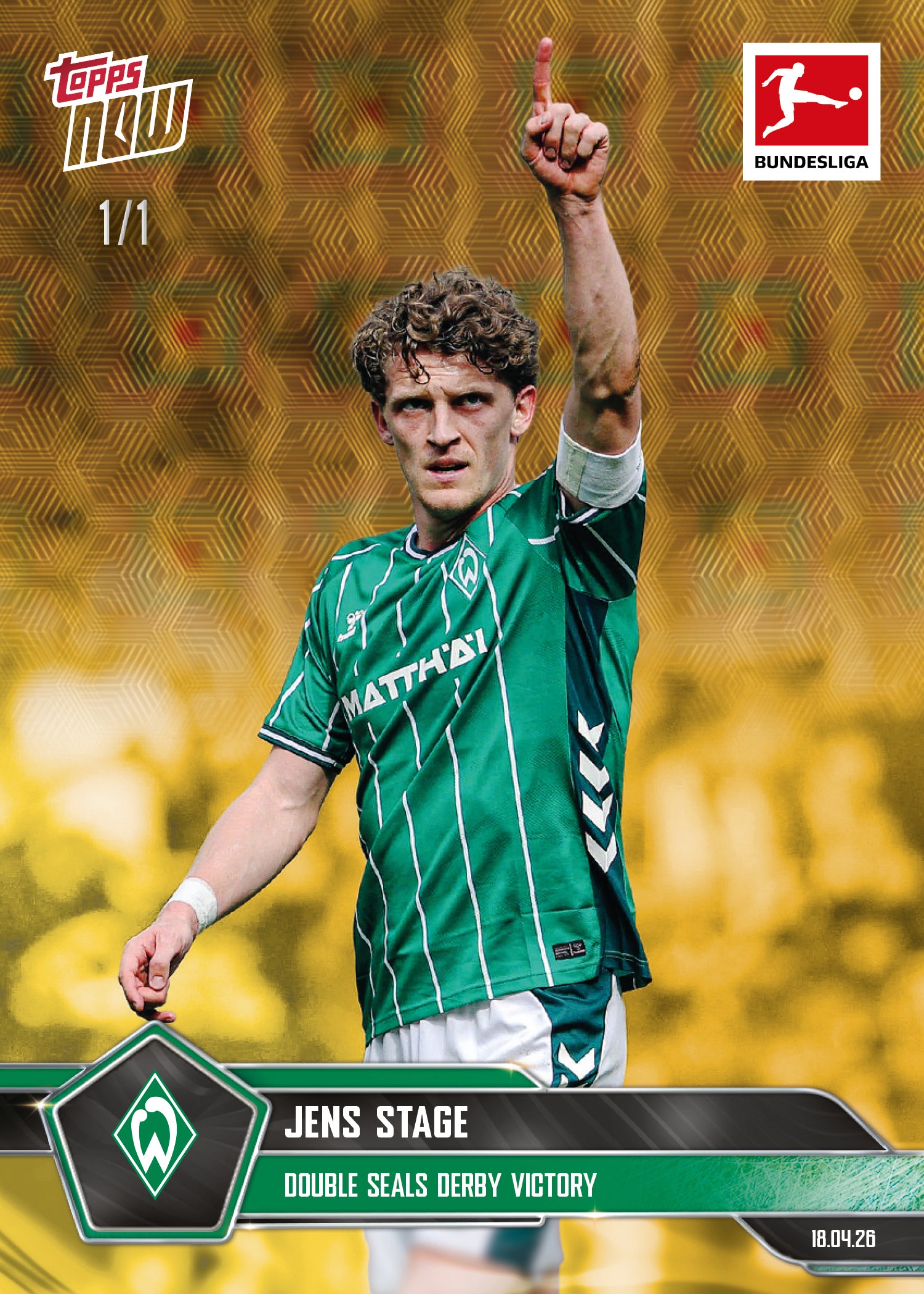 Jens Stage - 2025-26 Bundesliga Topps NOW - Card 173 - PR: 406 - Image 2
