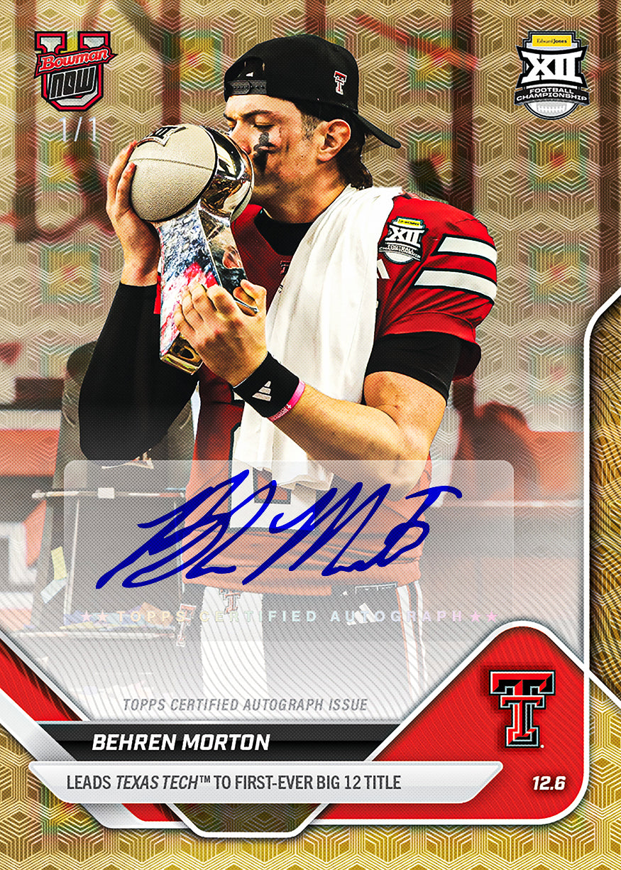 Behren Morton - 2025-26 Bowman U NOW Football - Card 56 - PR: 749 - Image 2
