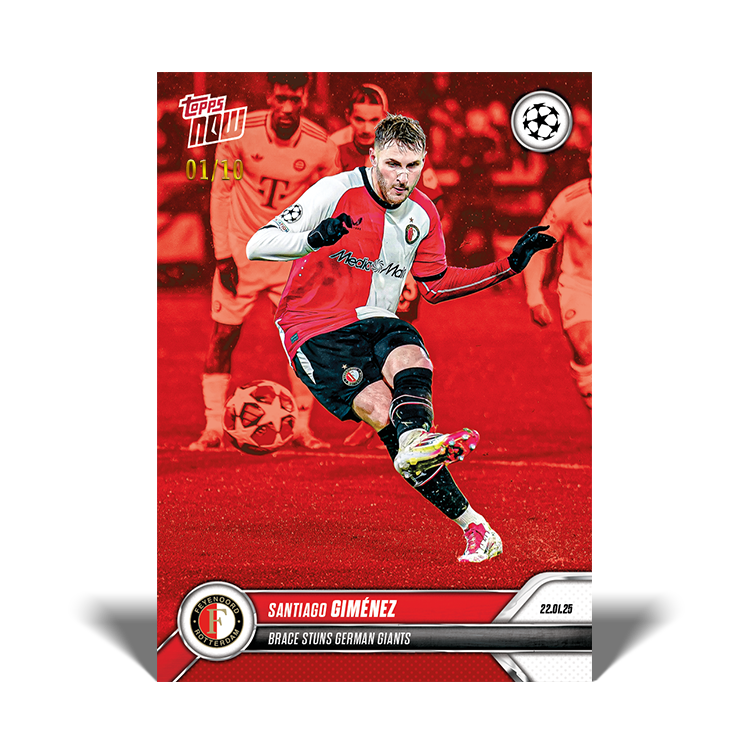 Santiago Giménez - Brace stuns German giants - 24/25 UCL Topps NOW Card 82 - PR: 355 - Image 3