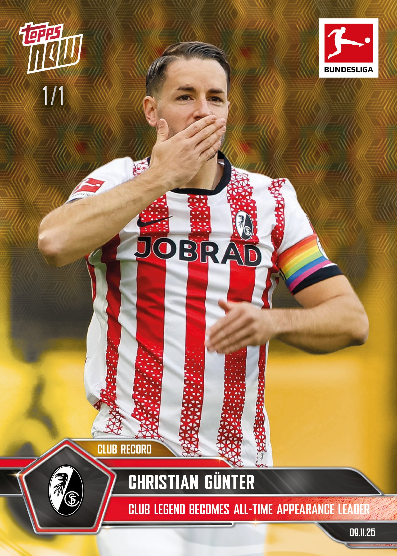 Christian Günter - 2025-26 Bundesliga Topps NOW - Card 61 - PR: 241 - Image 2