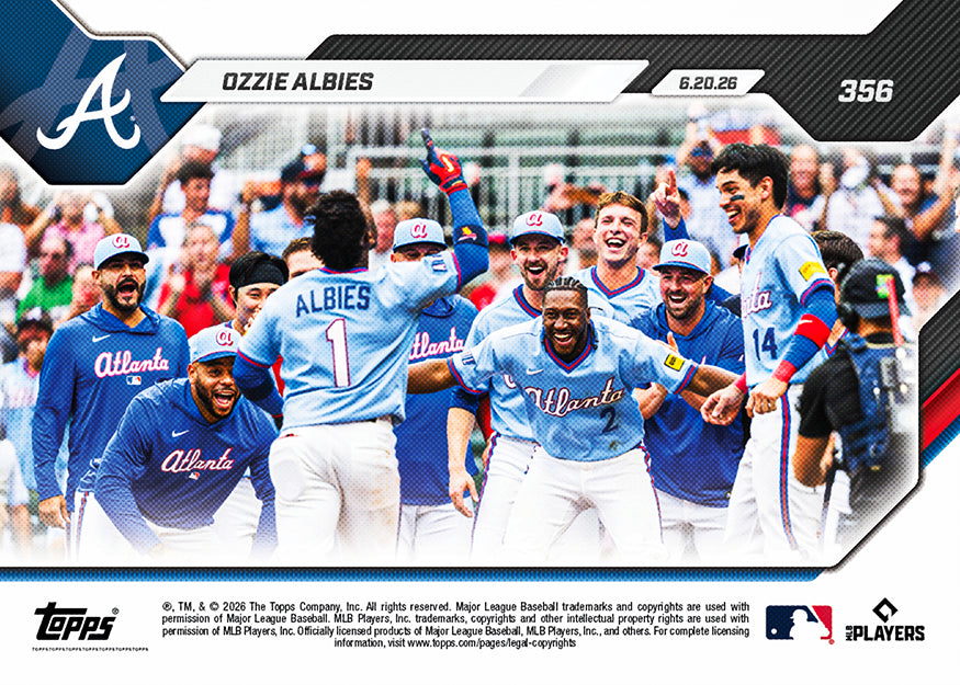 Ozzie Albies - 2026 MLB Topps NOW - Card 356 - PR: 800 - Image 2