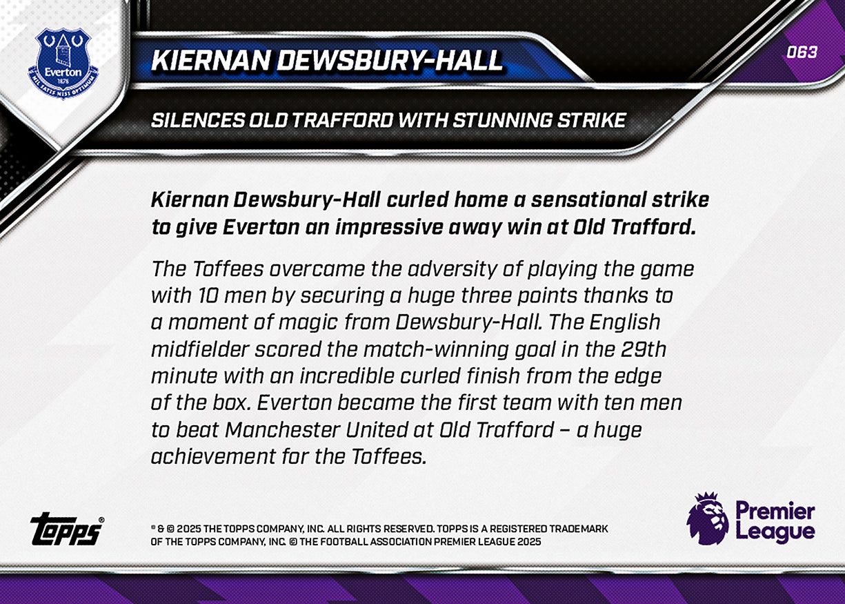 Kiernan Dewsbury-Hall - 2025-26 Premier League Topps NOW - Card 63 - PR: 264 - Image 7