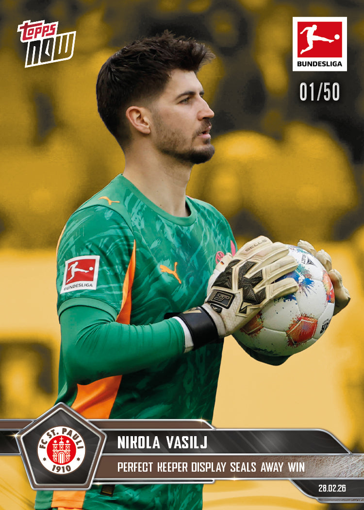 Nikola Vasilj - 2025-26 Bundesliga Topps NOW - Card 134 - PR: 371 - Image 6