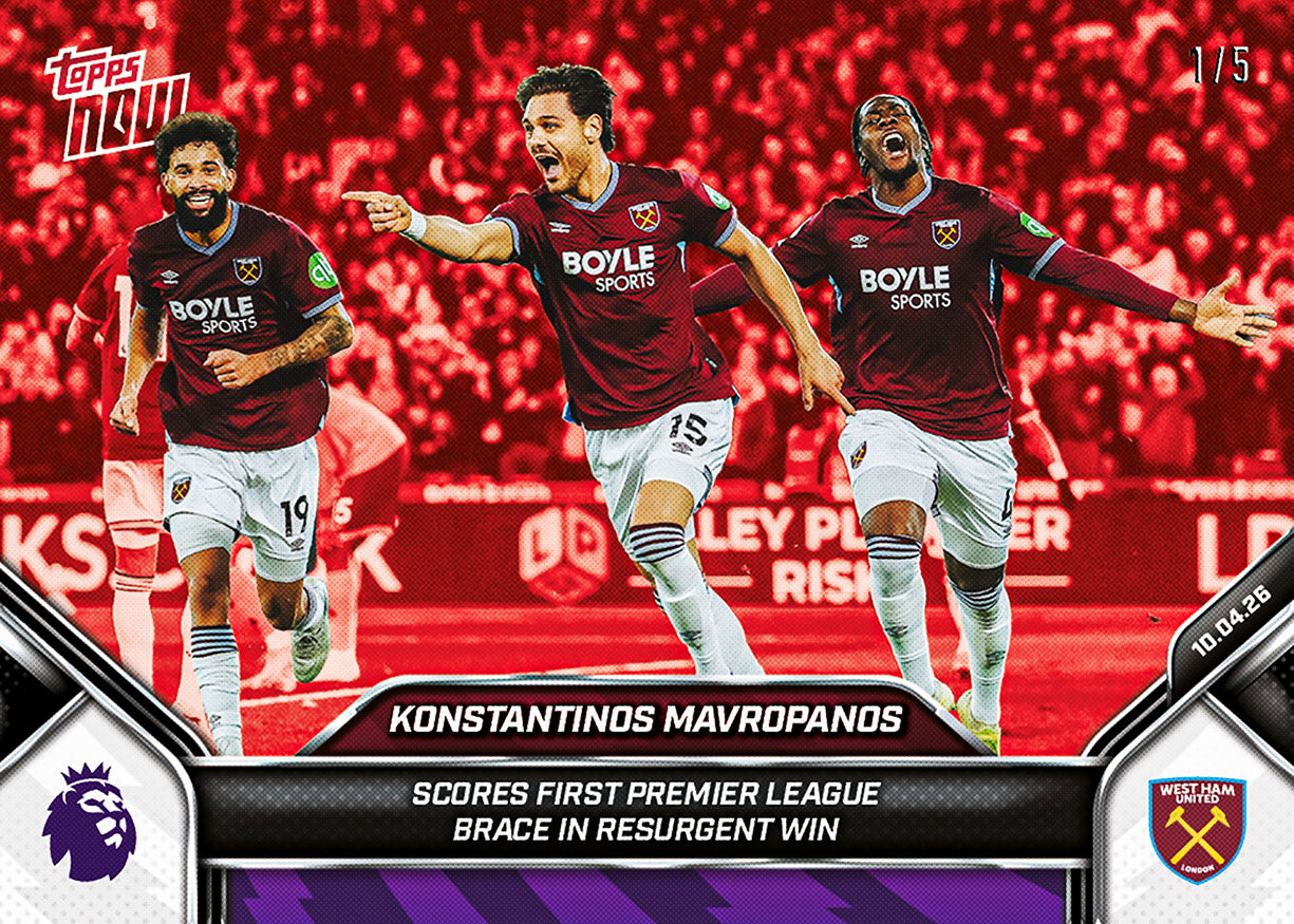 Konstantinos Mavropanos - 2025-26 Premier League Topps NOW - Card 166 - PR: 323 - Image 3