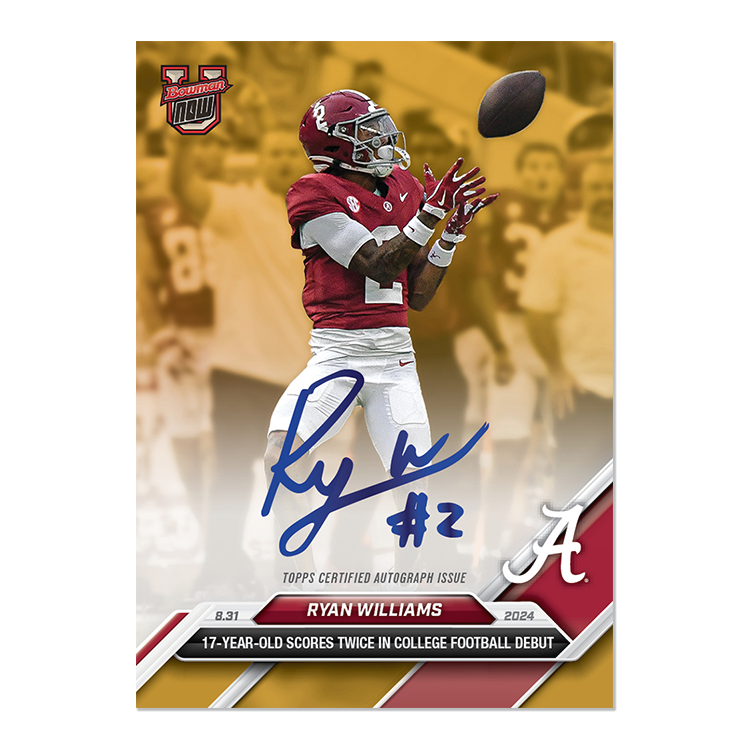 On-Card Autograph # to 49 or Lower - Ryan Williams - 2024 Bowman U Now Card 2 - Image 8