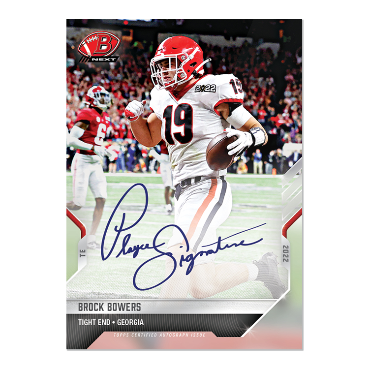 On-Card Auto # to 99 - Brock Bowers - 2022 Bowman NEXT TOPPS NOW Football Card 14A