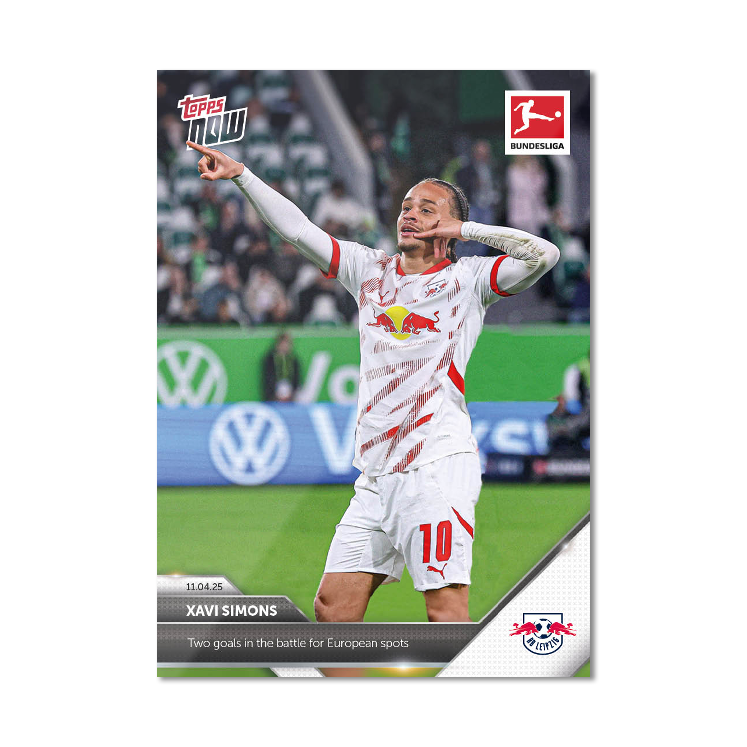 Xavi Simons - 2024-25 Bundesliga Topps NOW Card 162 - PR: 82