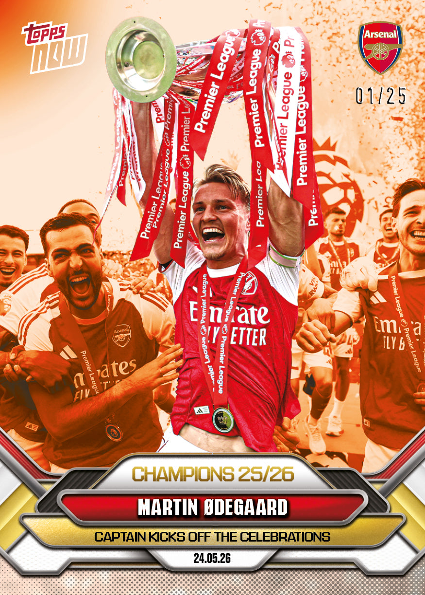 Martin Ødegaard - 2025-26 Arsenal FC Topps NOW - Card 3 - PR: 5385 - Image 6