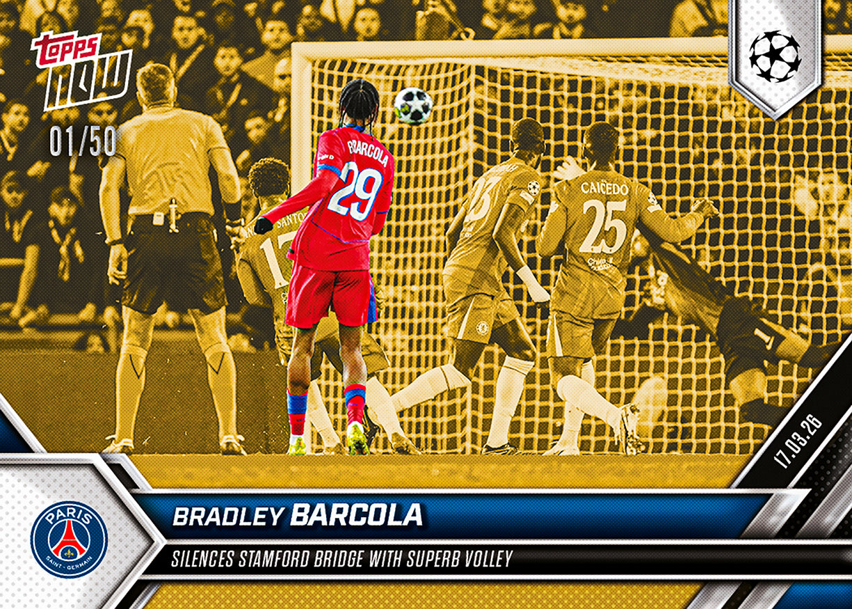 Bradley Barcola - 2025-26 UCL Topps NOW - Card 106 - PR: 246 - Image 5