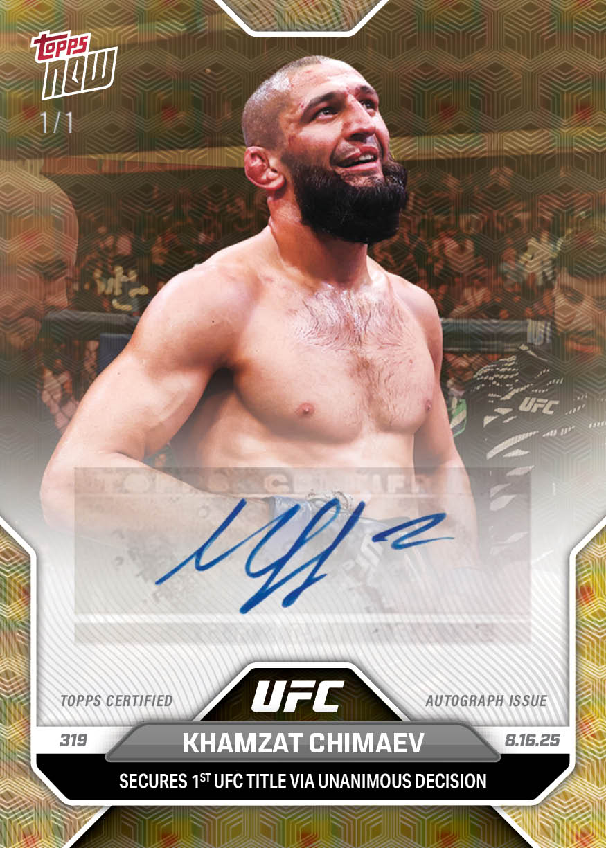 Khamzat Chimaev - 2025 UFC Topps NOW - Card 28 - LOOK FOR AUTOS - PR: 6042 - Image 2