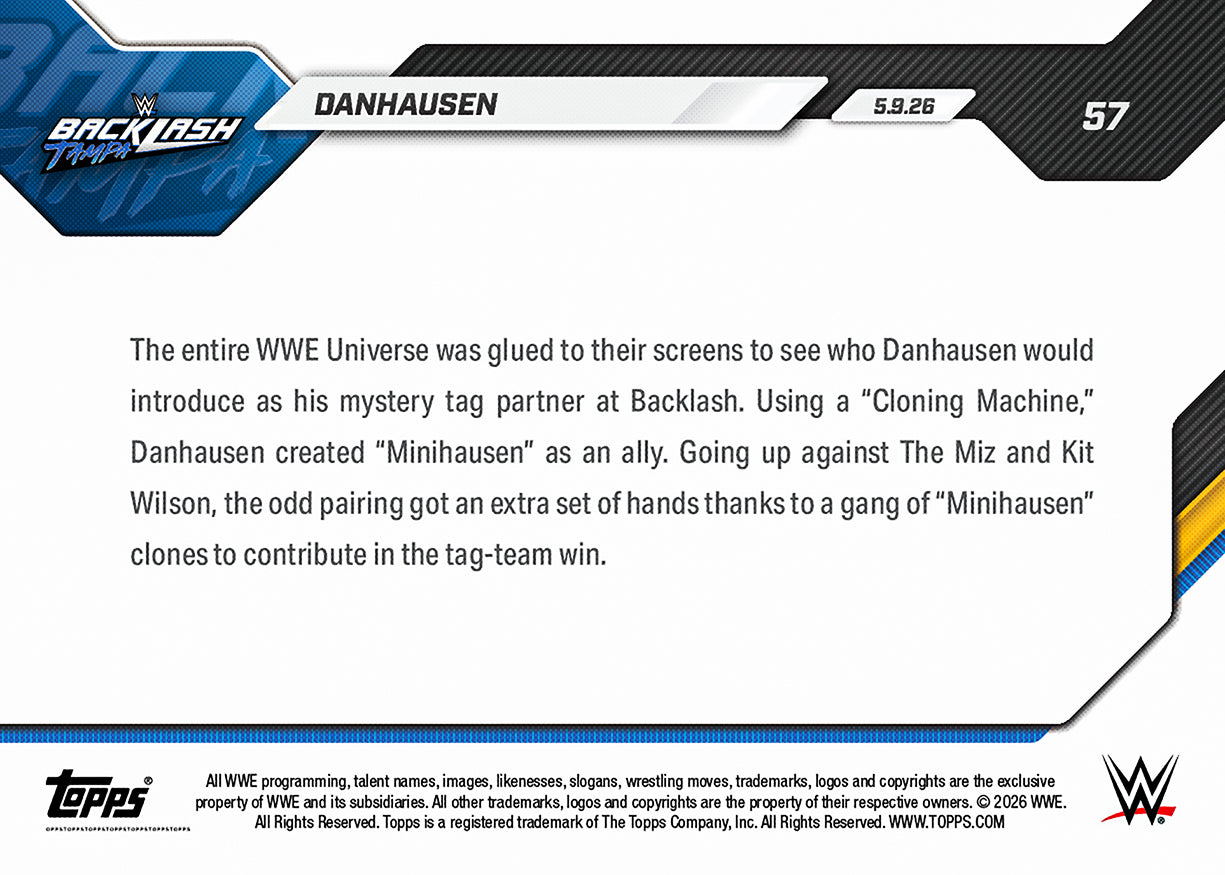 Danhausen - 2026 WWE Topps NOW - Card 57 - PR: 2943 - Image 2
