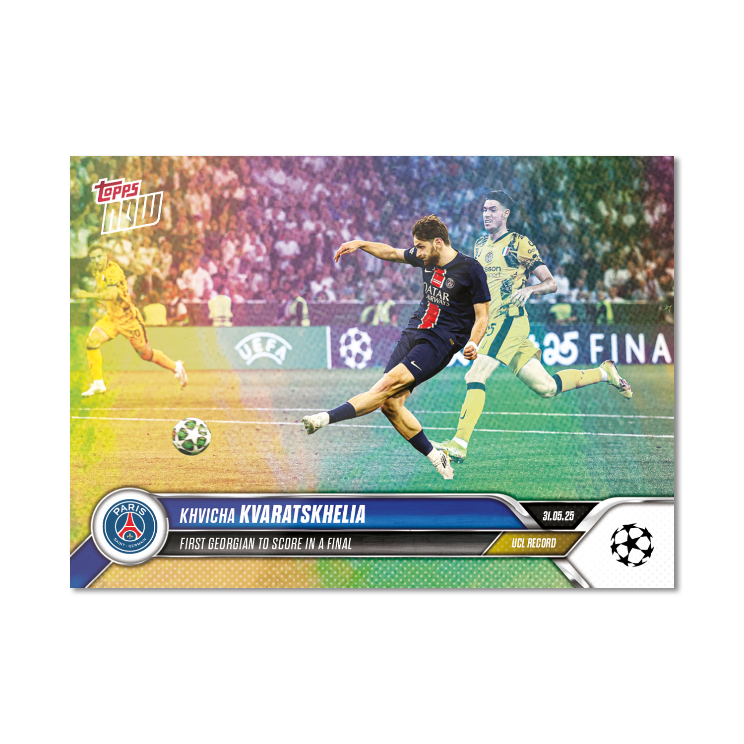 Khvicha Kvaratskhelia - 2024-25 UCL Topps NOW - Card 163 - LOOK FOR AUTO-RELIC - PR: 1971 - Image 3
