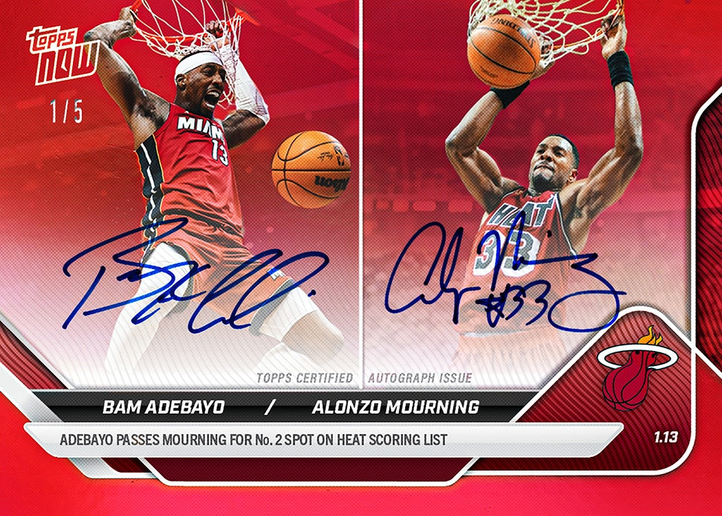 Bam Adebayo / Alonzo Mourning - 2025-26 NBA Topps NOW - Card 126 - PR: 1595 - Image 2