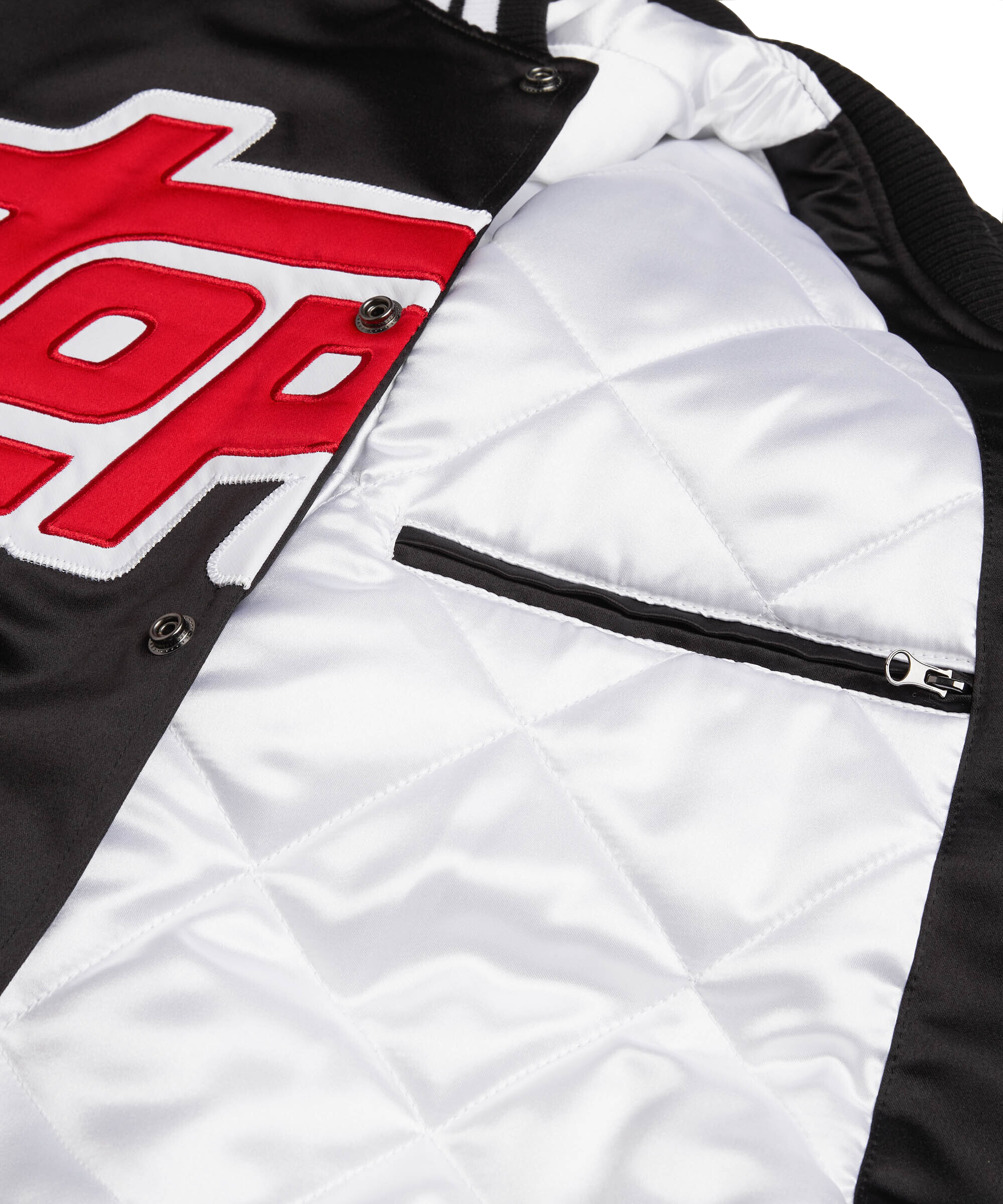 Alternative view of Topps Black Heavyweight Satin Bomber Jacket
